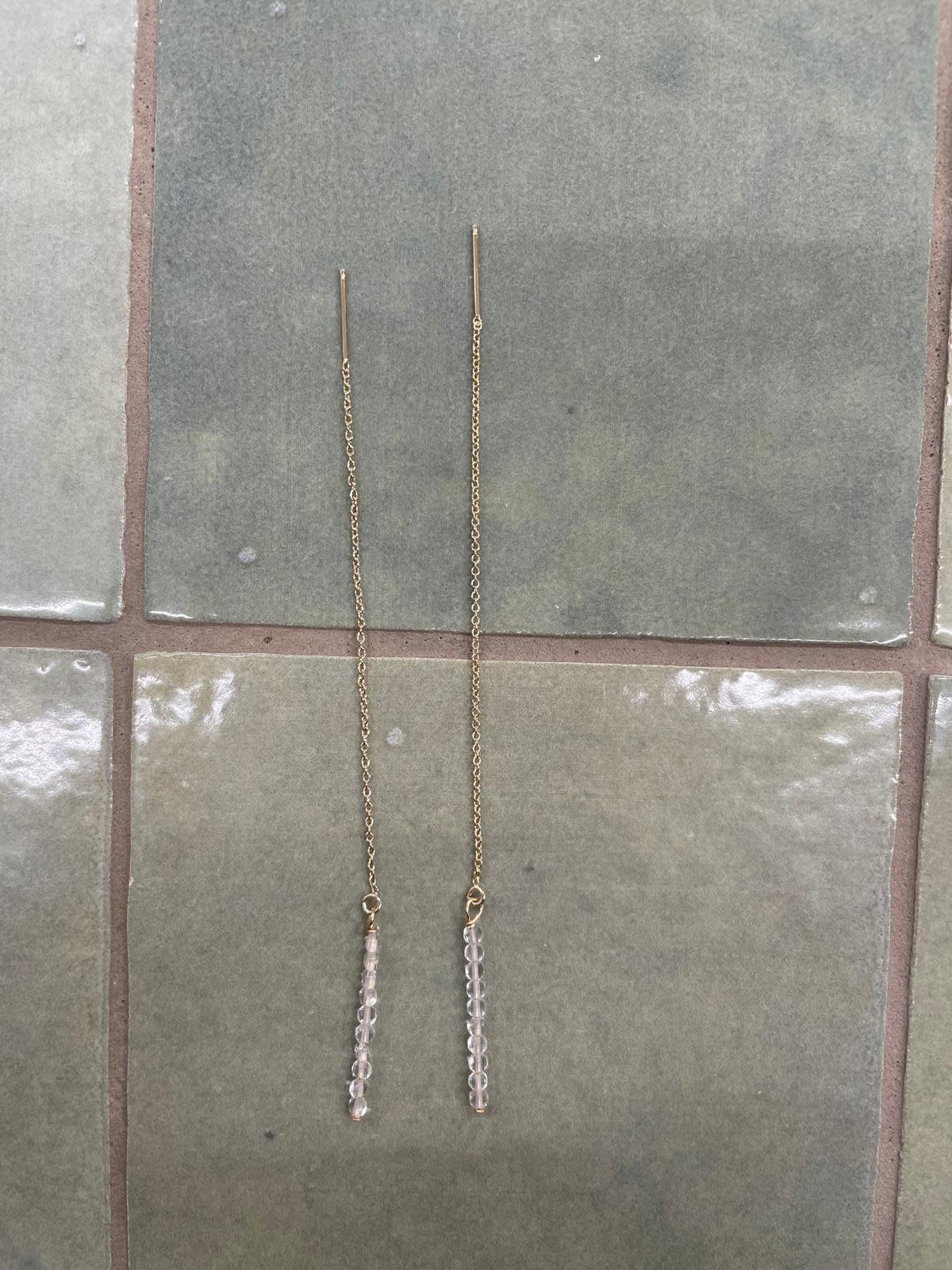 NOUVEL ÉTÉ ANNA, Ketten-Ohrhänger, 14-karat gold filled, verschiedene Edelsteine