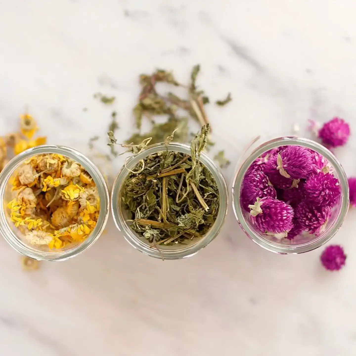 Blumen-Tee verschiedene Aromen