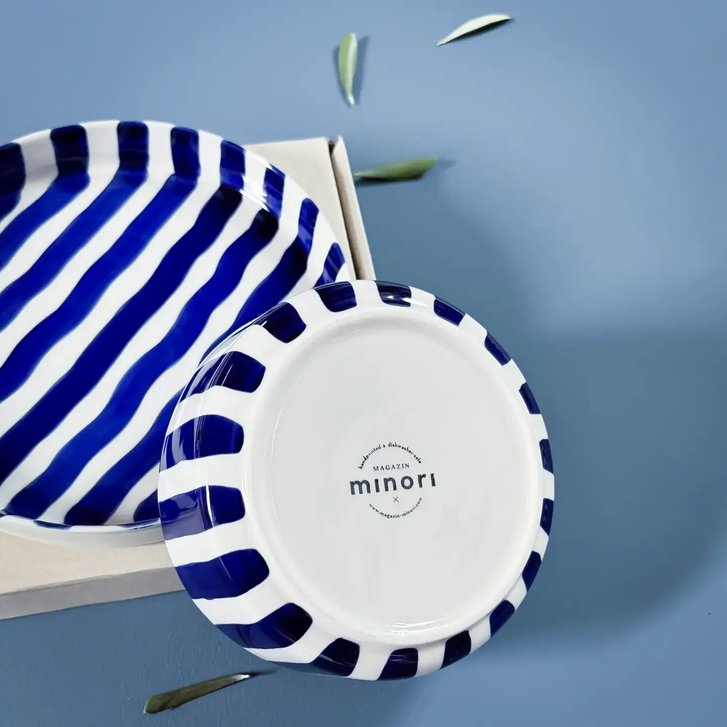 MAGAZIN MINORI Schale – mare blue stripes