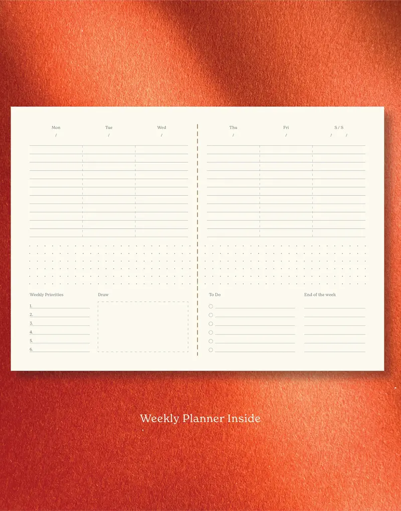 FIN STUDIO Wochenplaner - rot
