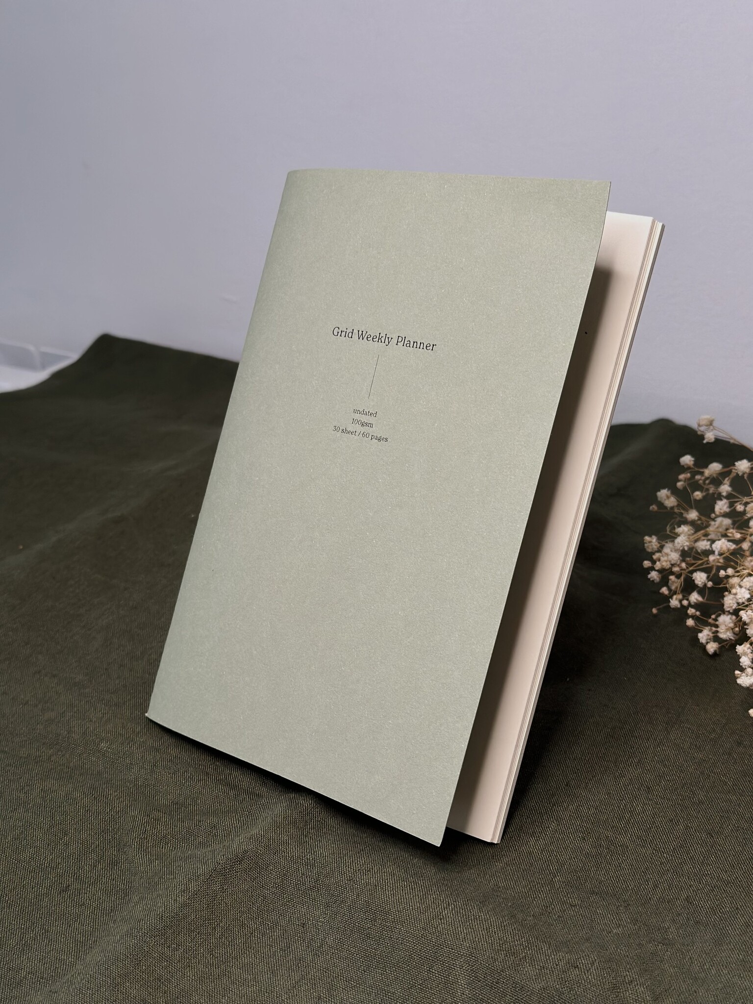 FIN STUDIO Wochenplaner mit Raster - hellgrün