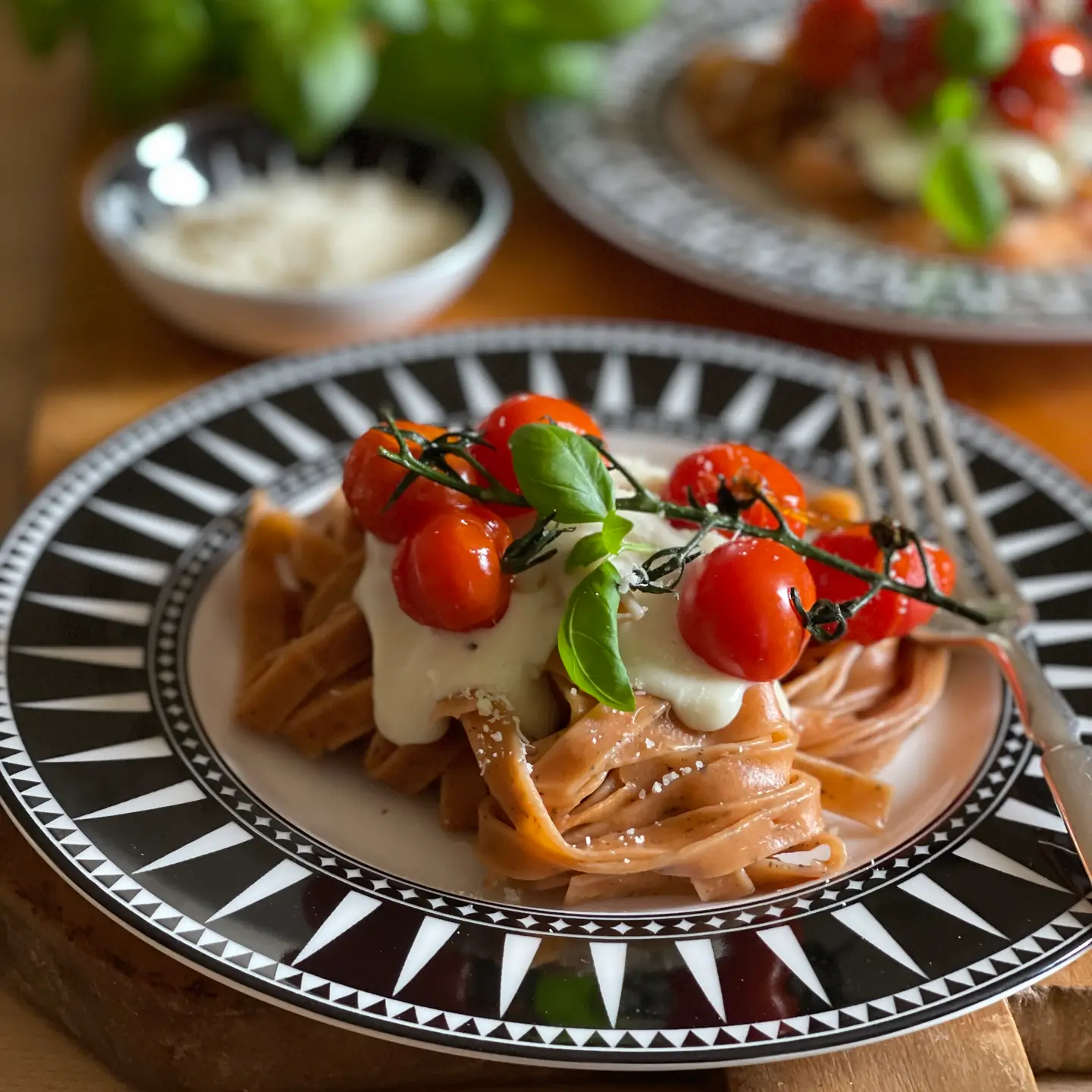 Tomaten Basilikum - Fettuccine