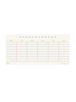 FIN STUDIO Wochenplaner Abreissblock - blau/gelb/rot
