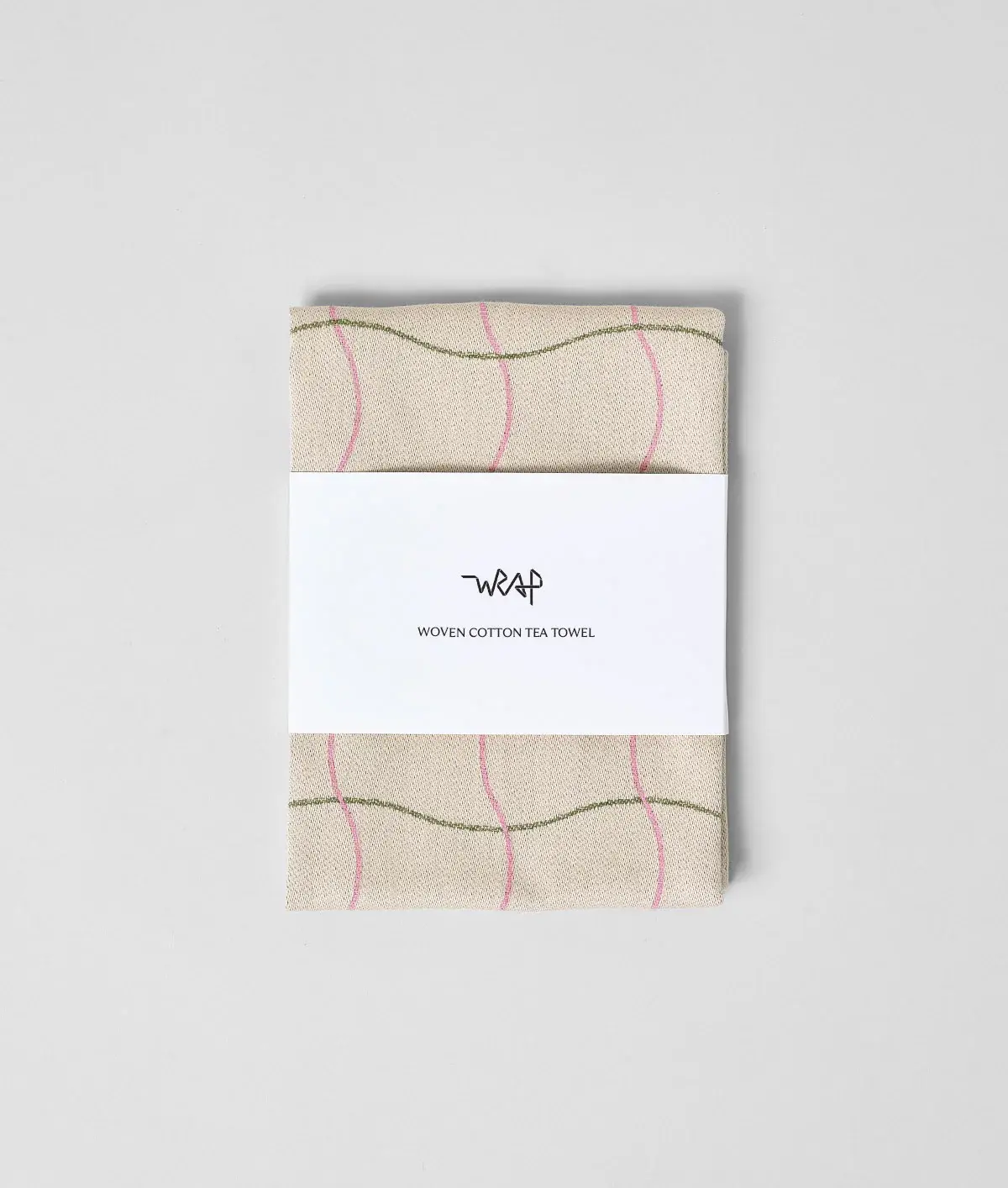 WRAP Geschirrtuch mit Wellenmuster - beige / grün / rosa