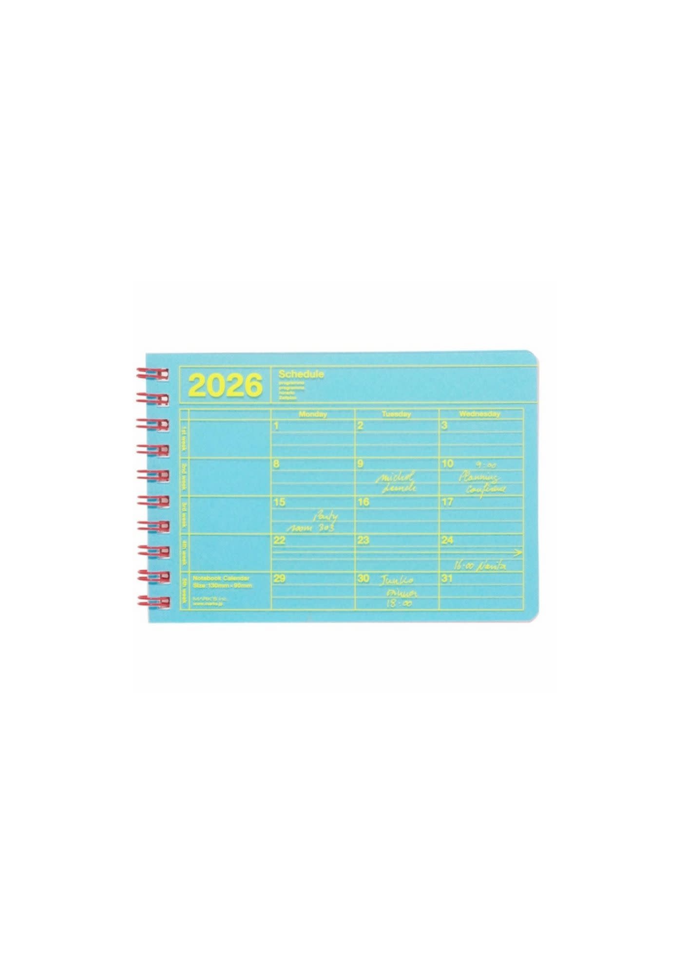 MARK'S 2026 Notebook Calendar XS – verschiedene Farben