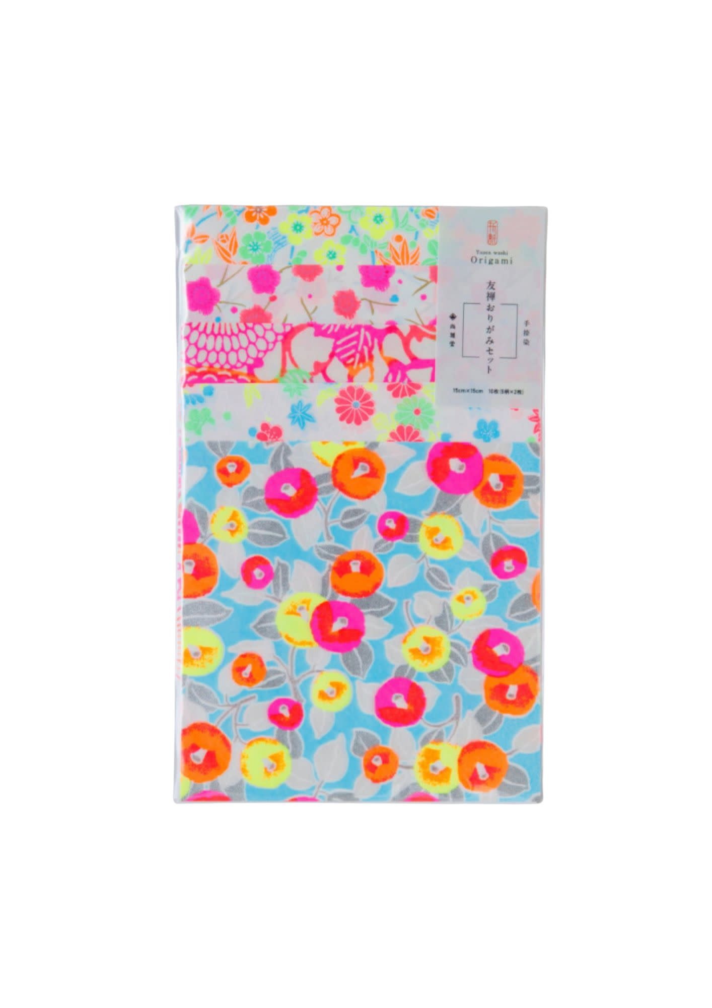 SHOGADO Origami Set auf Yuzen-Washi-Papier – Neon