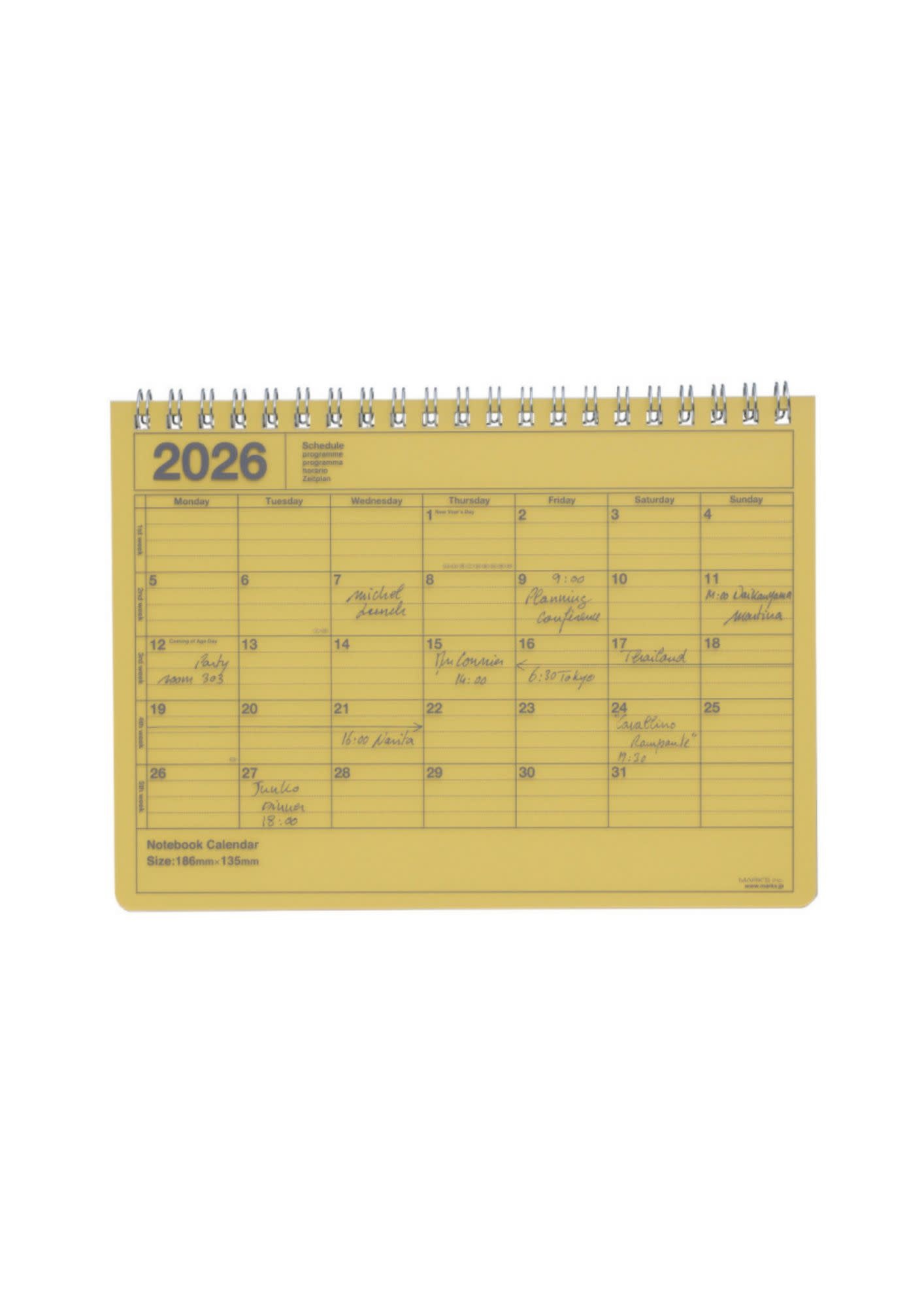MARK'S 2026 Notebook Calendar S – verschiedene Farben