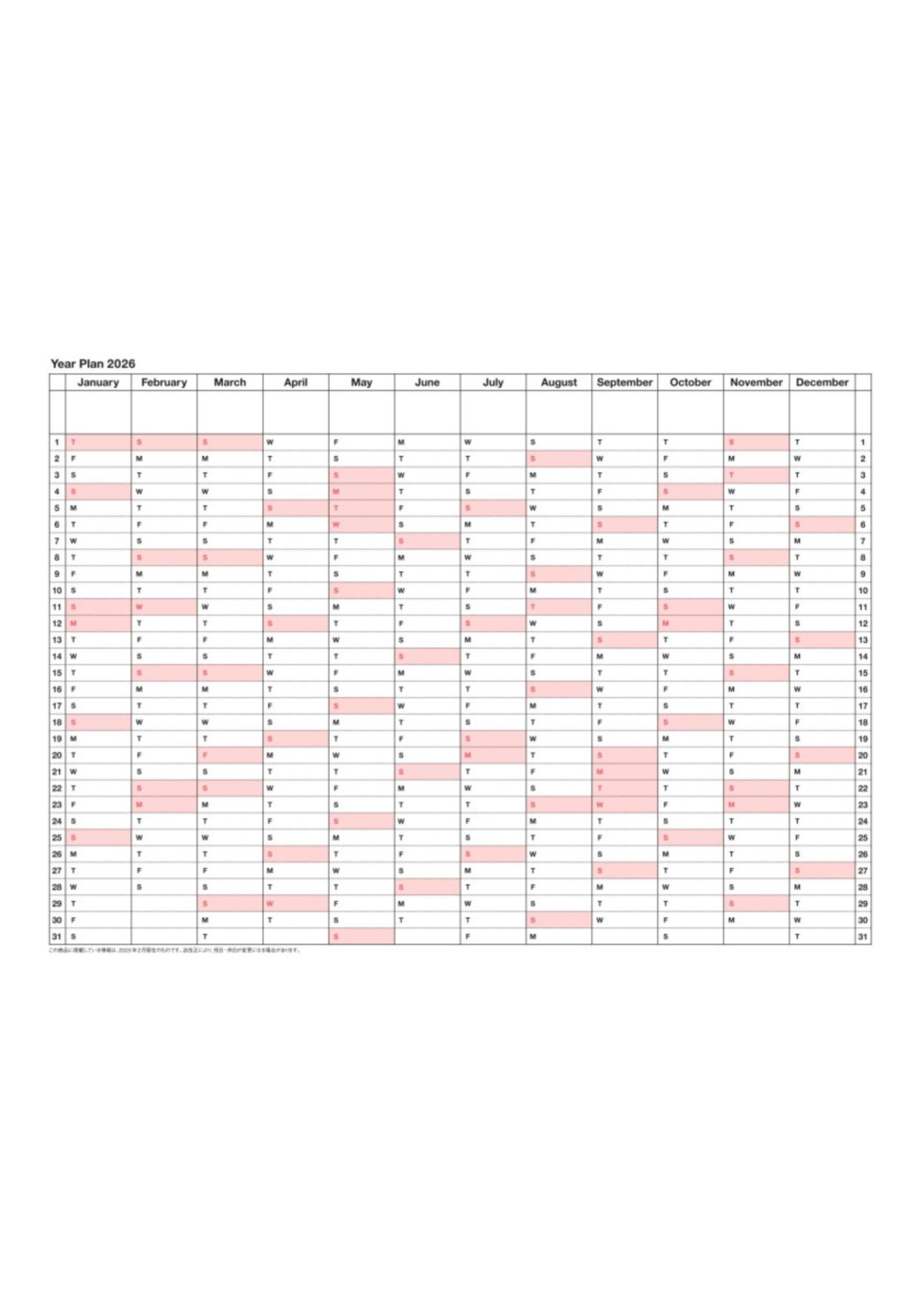 MARK'S 2026 Notebook Calendar S – verschiedene Farben