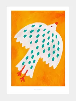 JUST COOL DESIGN Kunstdruck A4 White Bird