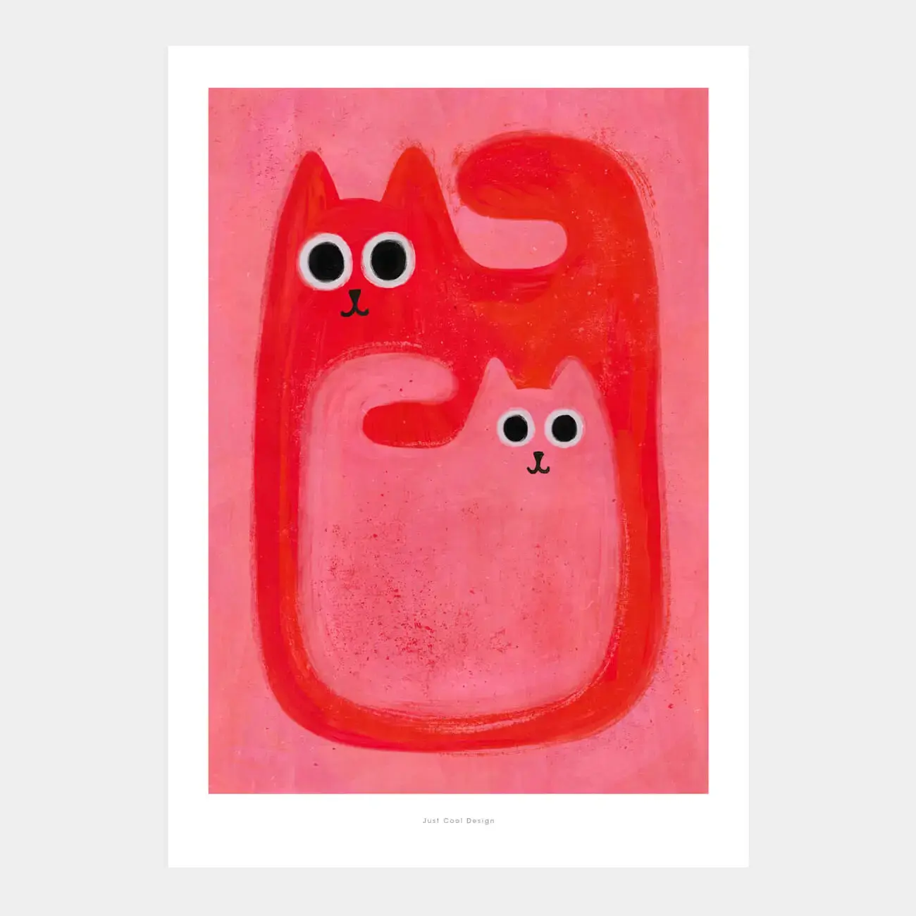 JUST COOL DESIGN Kunstdruck A4 Big & Little Cats