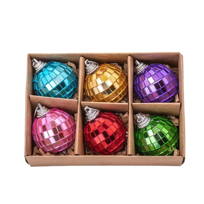 6 Discokugeln im Set bunt