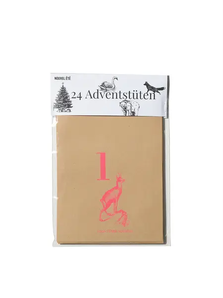 NOUVEL ÉTÉ Riso Adventstüten – Tiere Pink
