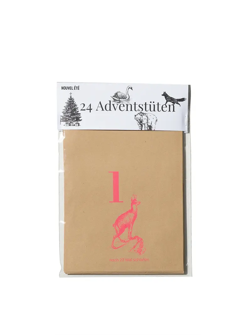 NOUVEL ÉTÉ Riso Adventstüten – Tiere Pink