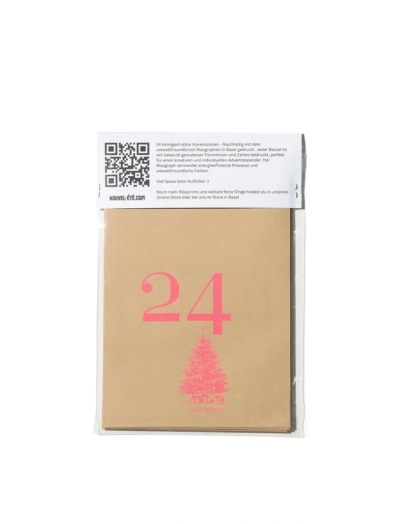 NOUVEL ÉTÉ Riso Adventstüten – Tiere Pink
