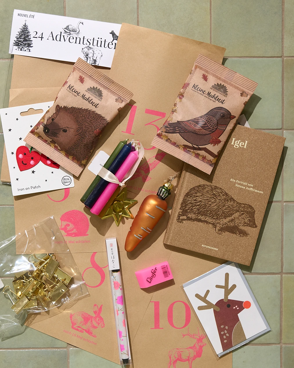 NOUVEL ÉTÉ Riso Adventstüten – Tiere Pink