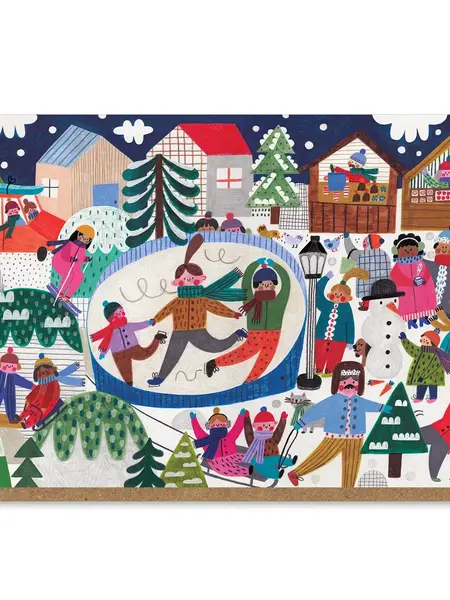 DARIA SOLAK ILLUSTRATIONS Doppelkarte - christmas ice skating