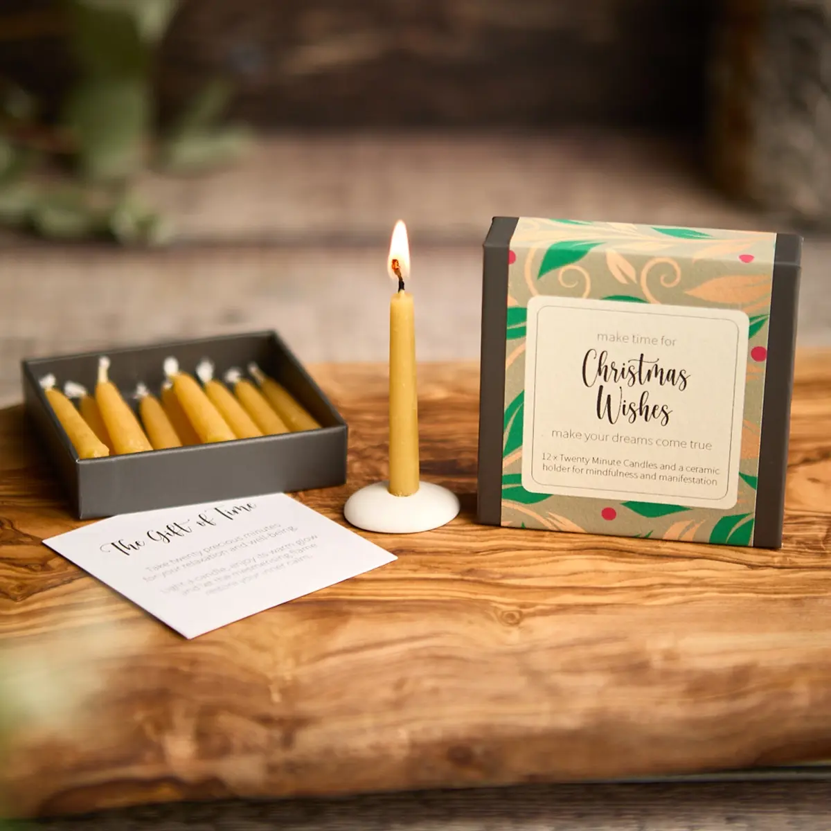 12 Mini Kerzen aus Bienenwachs – Christmas Wishes