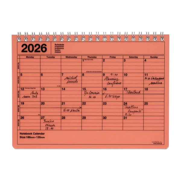 MARK'S 2026 Notebook Calendar S – verschiedene Farben