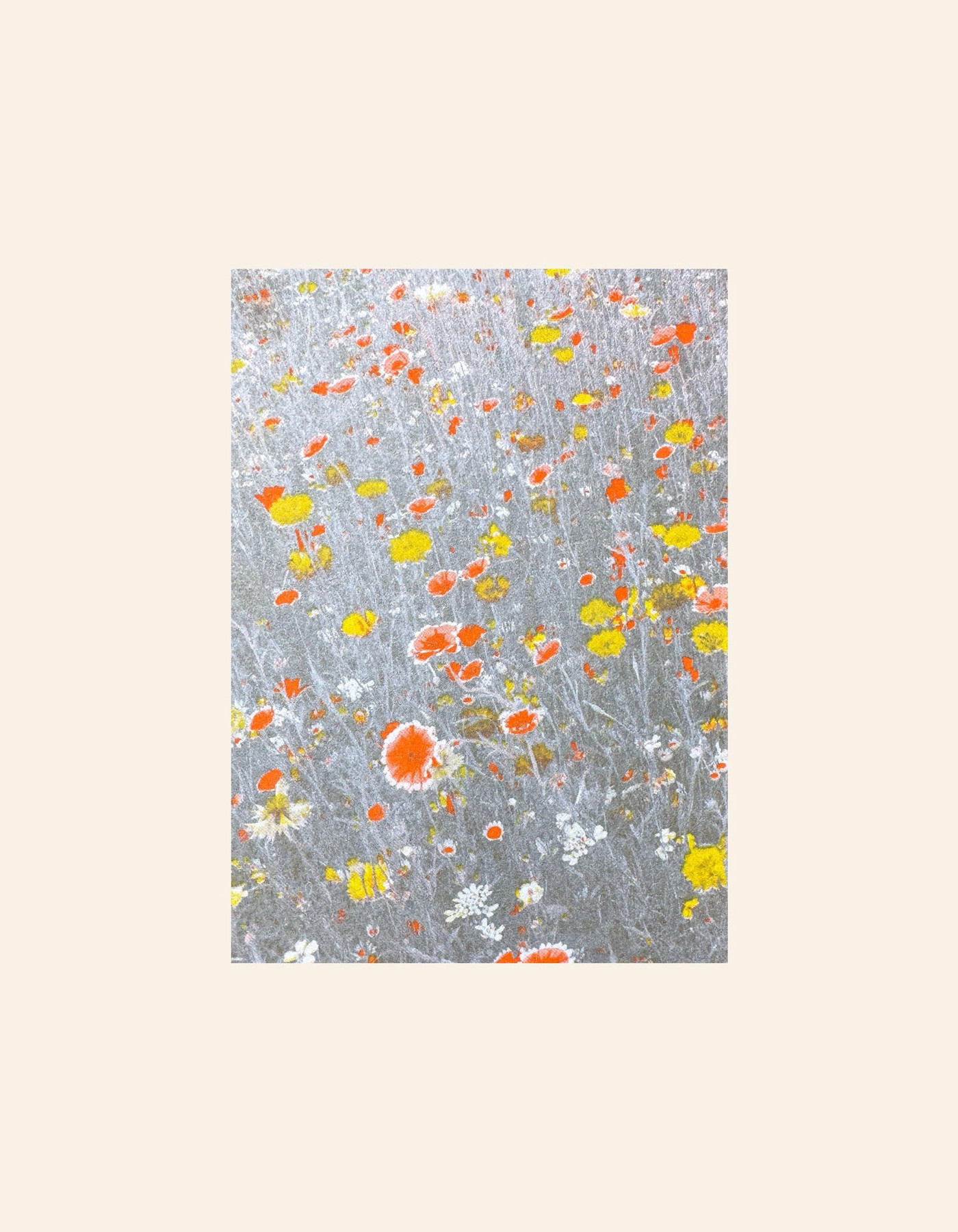 HERR UND FRAU RIO Riso Karte Blumenwiese gelb/orange & gelbes Couvert