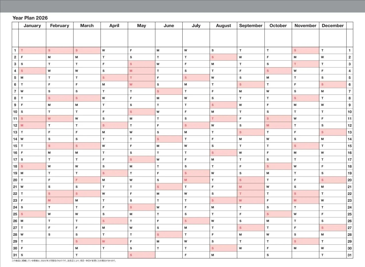 MARK'S 2026 Notebook Calendar M – verschiedene Farben