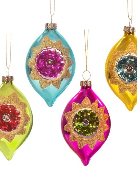 SASS & BELLE Weihnachtshänger 4 Stück – Retro bunt