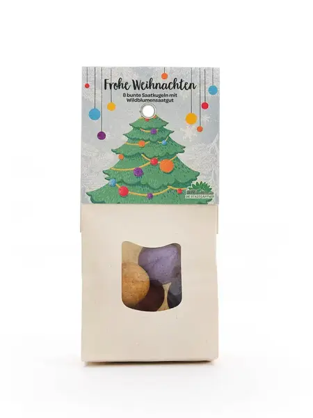 DIE STADTGÄRTNER 8 bunte Saatkugeln - Wildblumen / Frohe Weihnachten