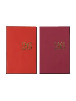 LE TYPOGRAPHE 2026 Agenda – Weekly calendar soft cover geranium and raspberry