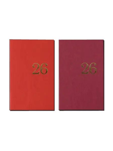 LE TYPOGRAPHE 2026 Agenda – Weekly calendar soft cover geranium and raspberry