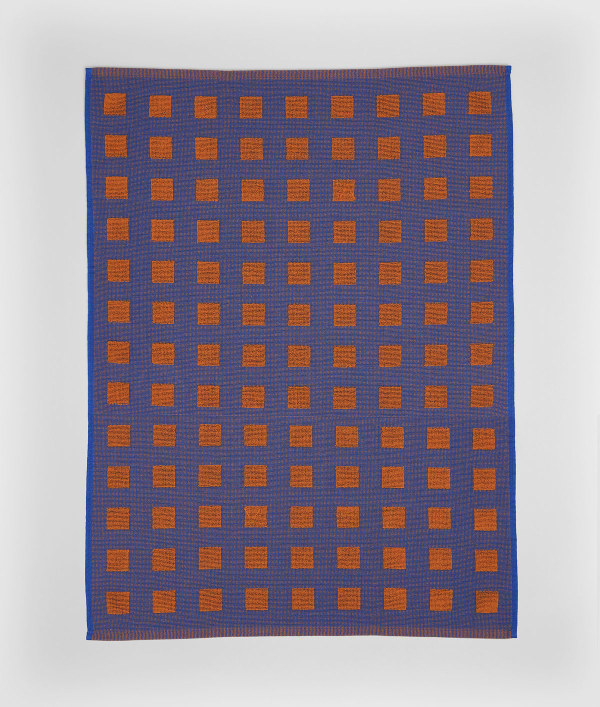 WRAP Geschirrtuch Blau mit orangen Quadraten