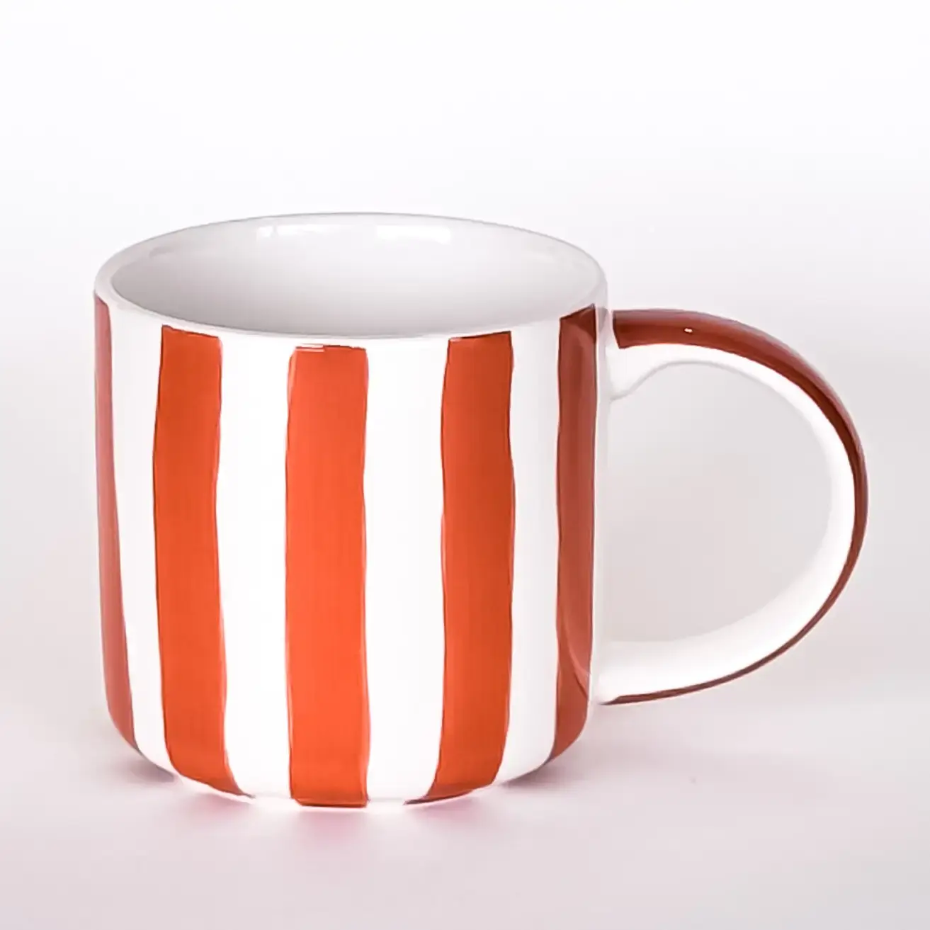 MAGAZIN MINORI Tasse mit Henkel Stripes - cotto orange
