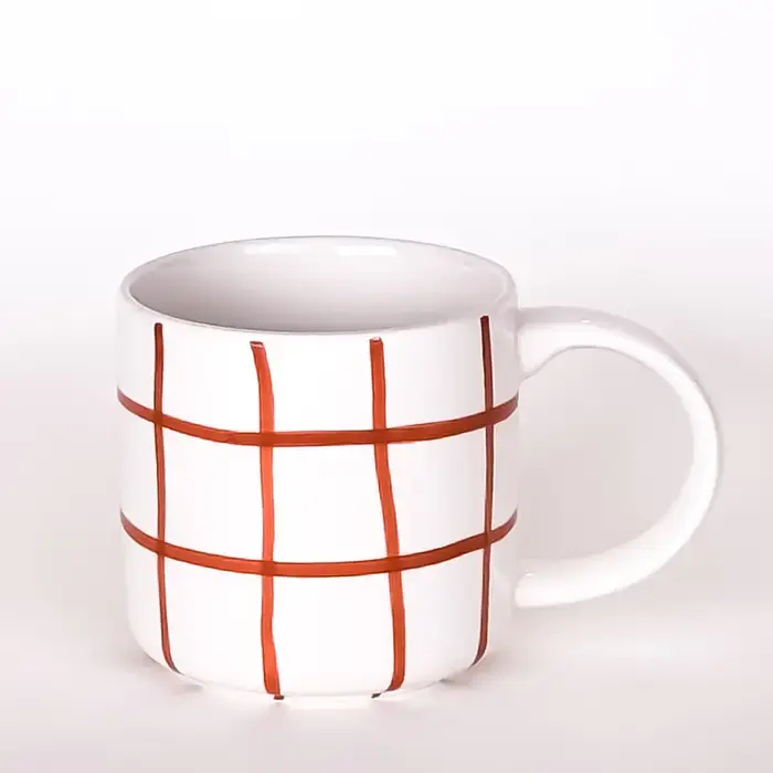 MAGAZIN MINORI Tasse mit Henkel Grid - cotto orange
