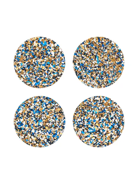 Untersetzer aus Kork und recyceltem Material BLAU