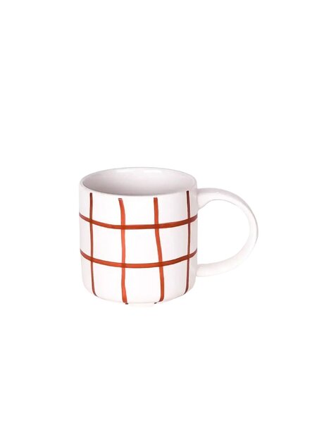 MAGAZIN MINORI Tasse mit Henkel Grid - cotto orange