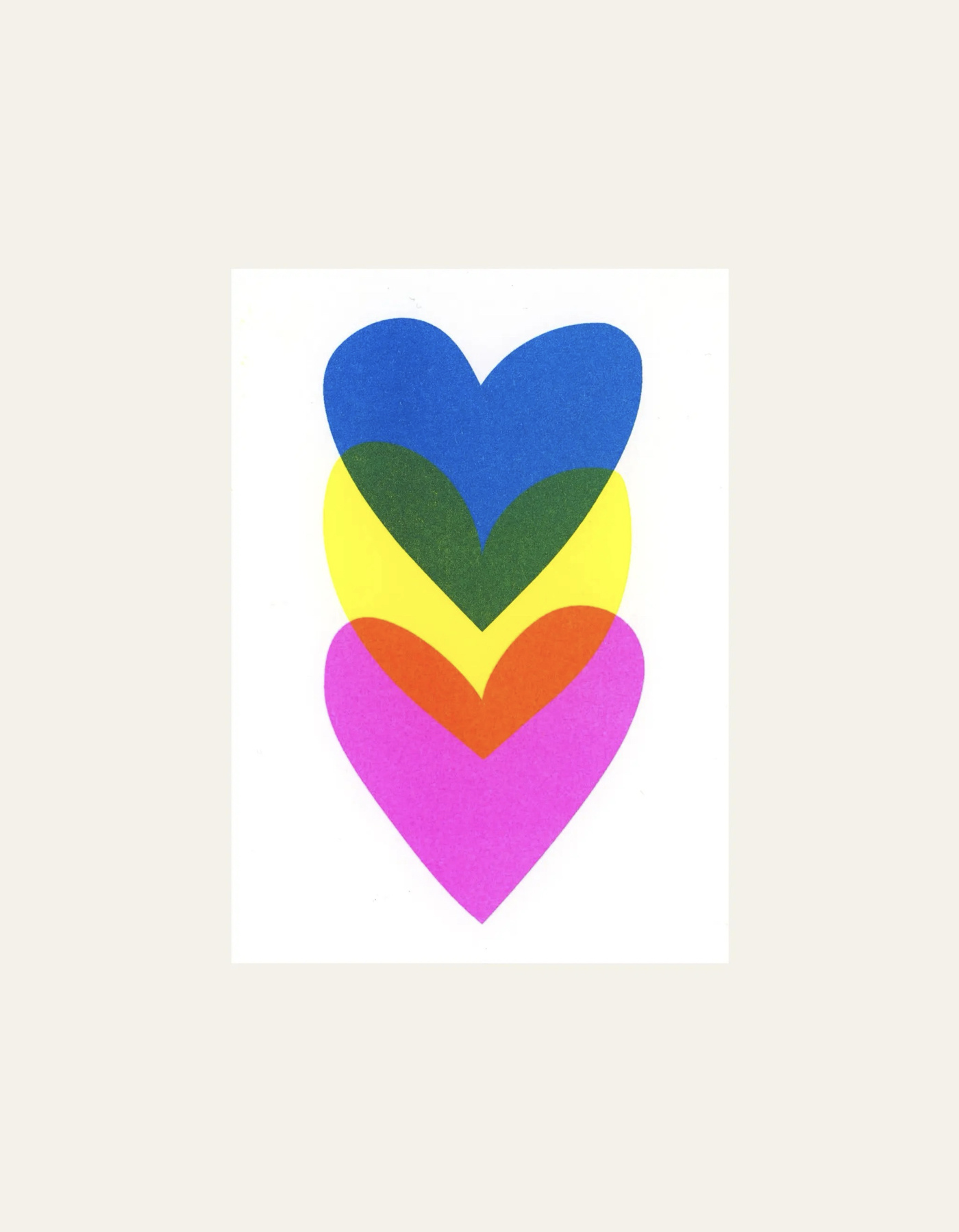 HERR UND FRAU RIO Riso Karte drei Herzen & transparentes Couvert