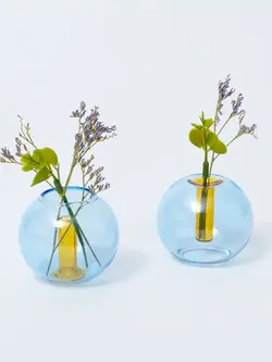 BLOCK DESIGN Reversible Mini Bubble Vase – Gelb und Blau
