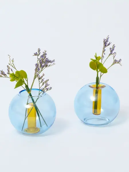 BLOCK DESIGN Reversible Mini Bubble Vase – Gelb und Blau