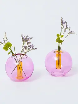 BLOCK DESIGN Reversible Mini Bubble Vase – Rosa und Gelb