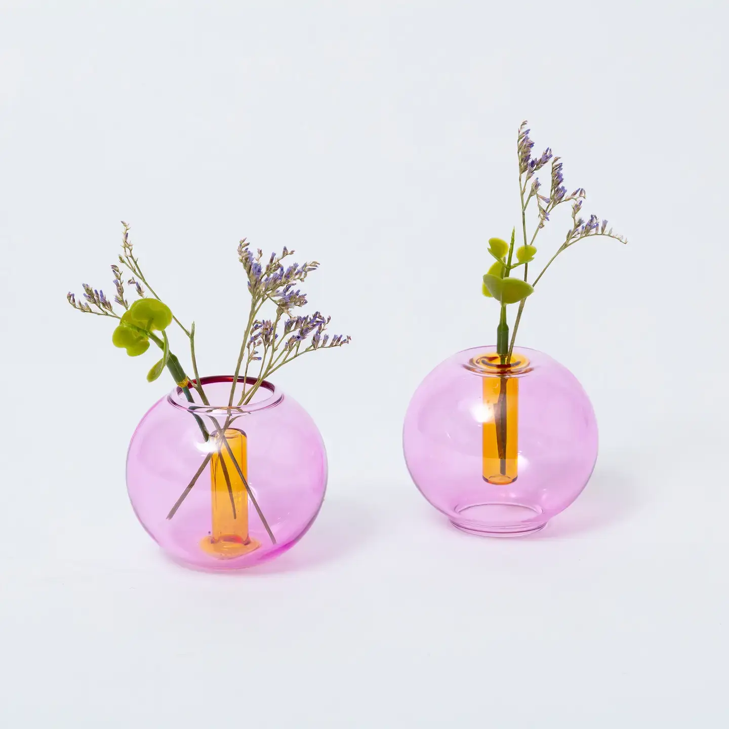 BLOCK DESIGN Reversible Mini Bubble Vase – Rosa und Gelb