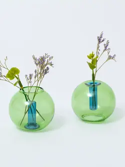 BLOCK DESIGN Reversible Mini Bubble Vase – Grün und Blau