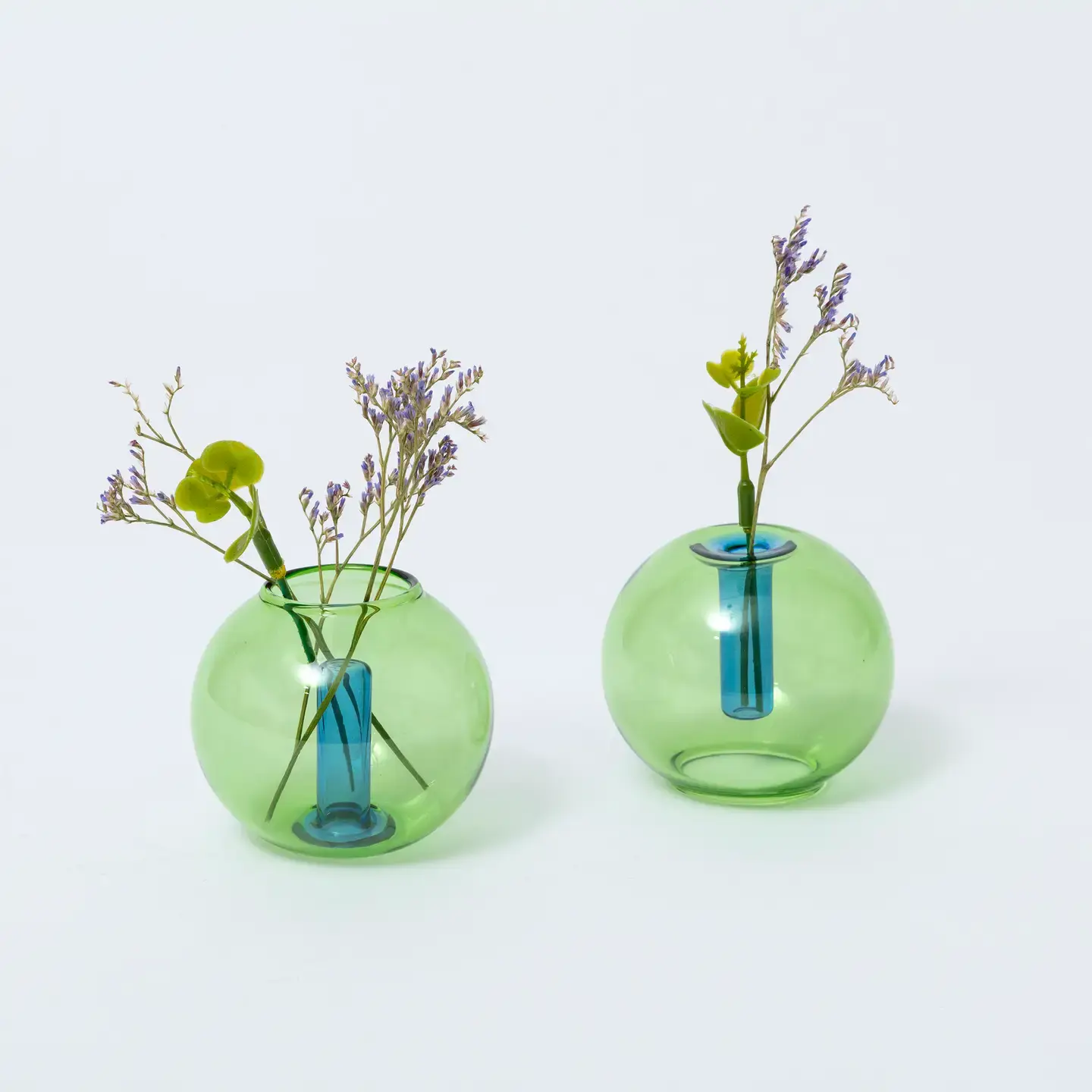 BLOCK DESIGN Reversible Mini Bubble Vase – Grün und Blau