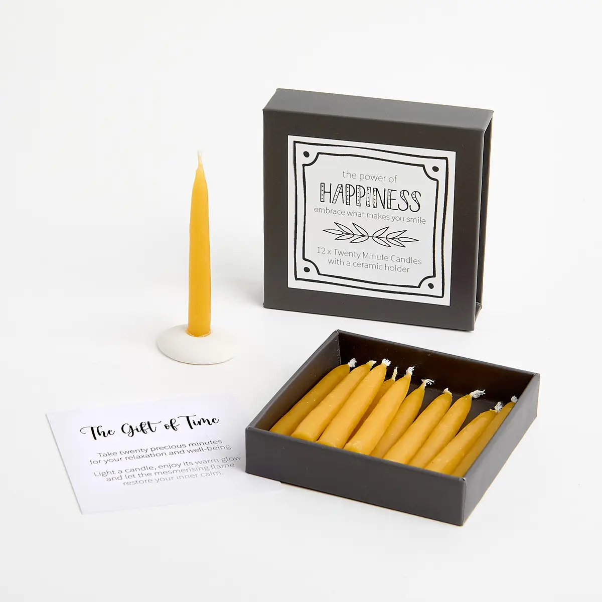 12 Mini Kerzen aus Bienenwachs – the power of Happiness