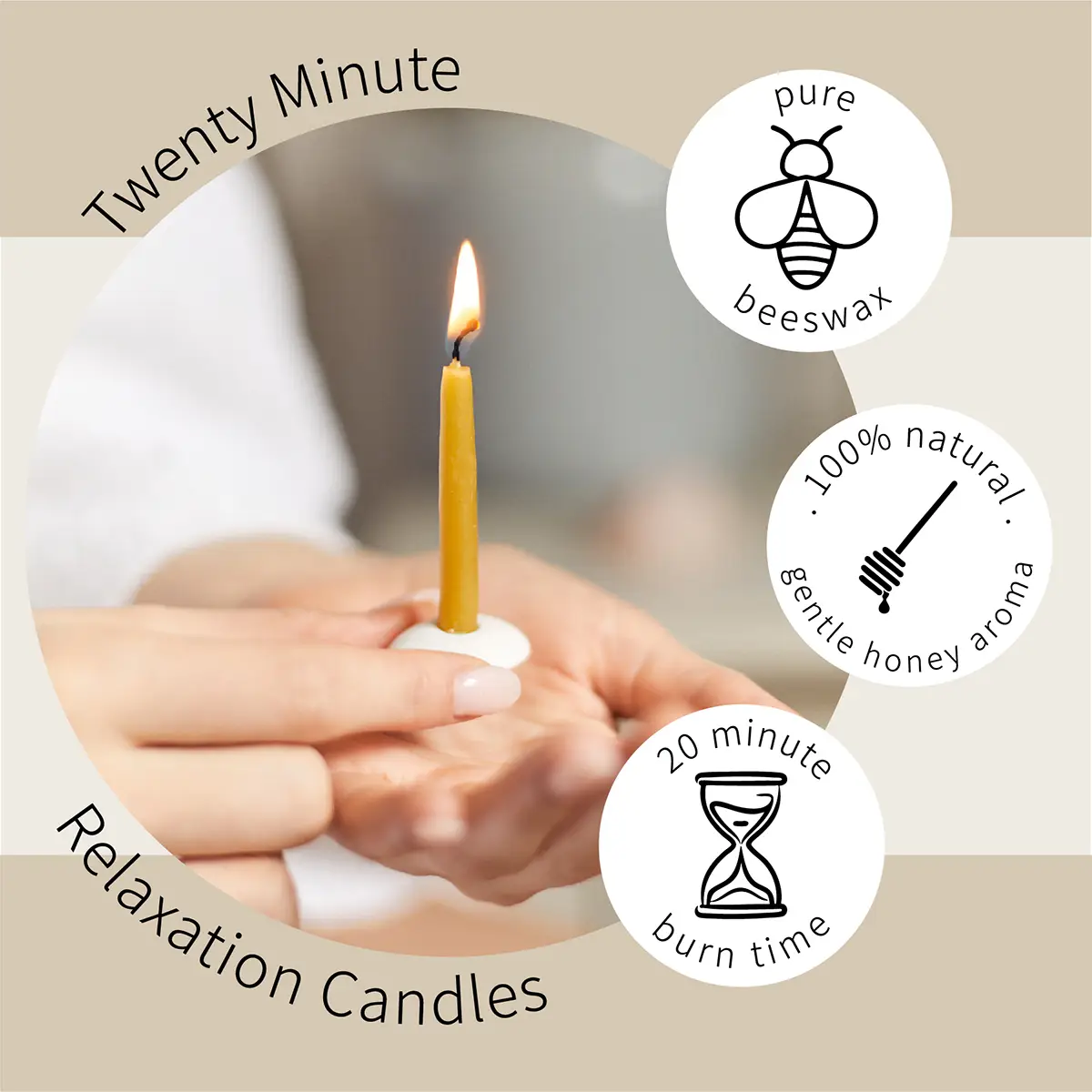 12 Mini Kerzen aus Bienenwachs – the power of Courage