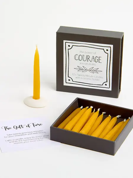 12 Mini Kerzen aus Bienenwachs – the power of Courage