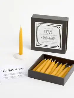 12 Mini Kerzen aus Bienenwachs – the power of Love