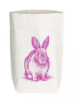 Geschenktüte Hase fluo pink