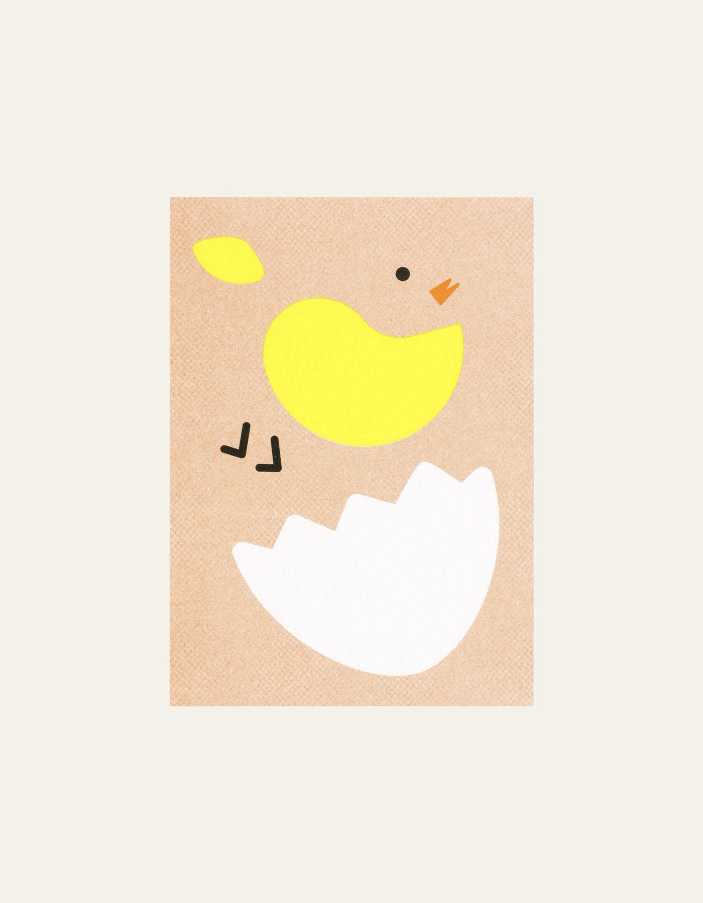 HERR UND FRAU RIO Riso Karte Küken aus dem Ei geschlüpft & transparentes Couvert