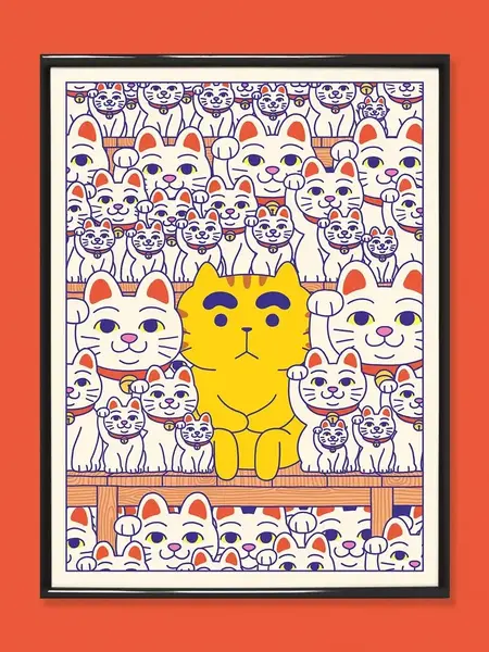 YEAAAH! STUDIO Kunstdruck Maneki-neko A4