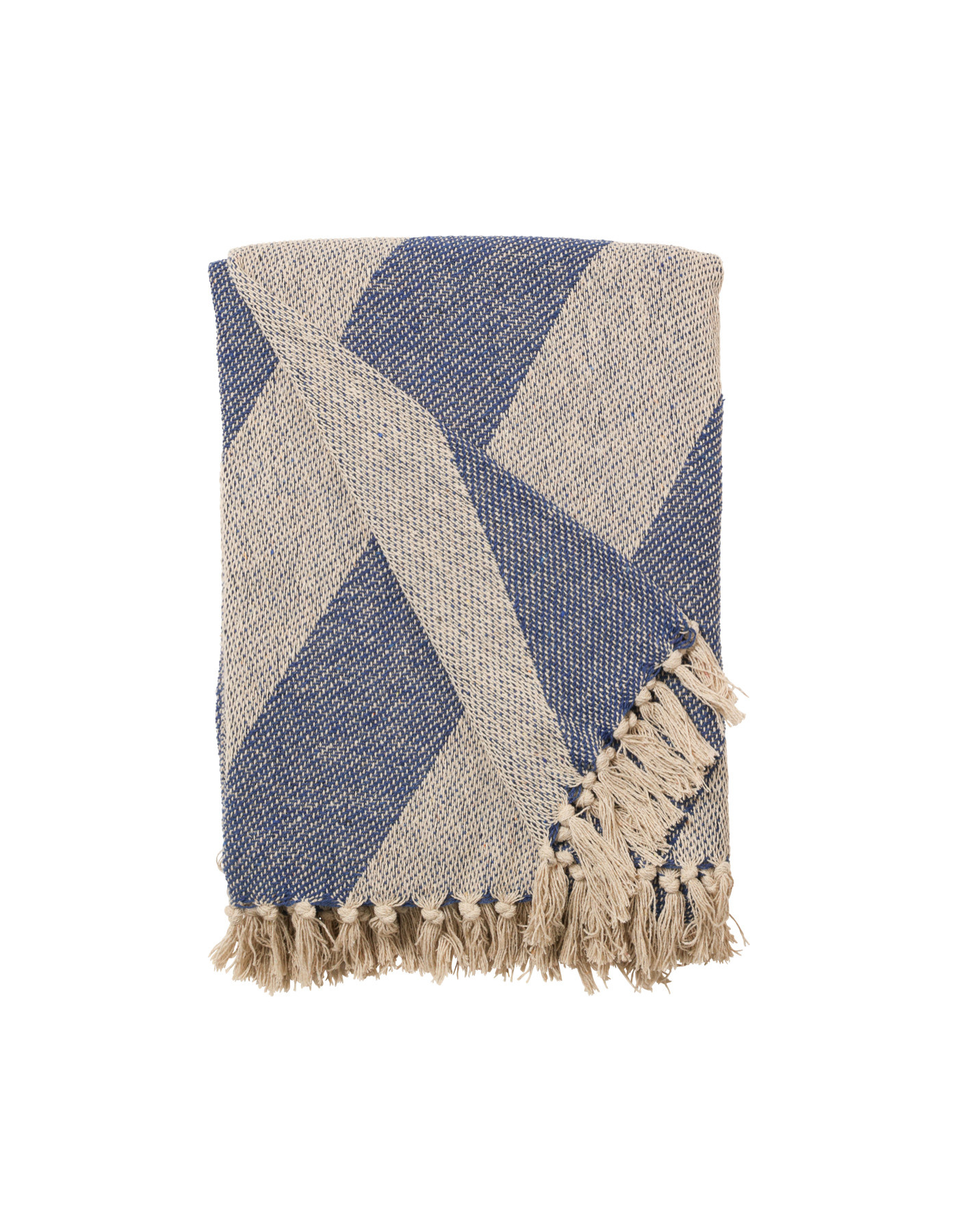 Decke diagonal gestreift – Blau Natur