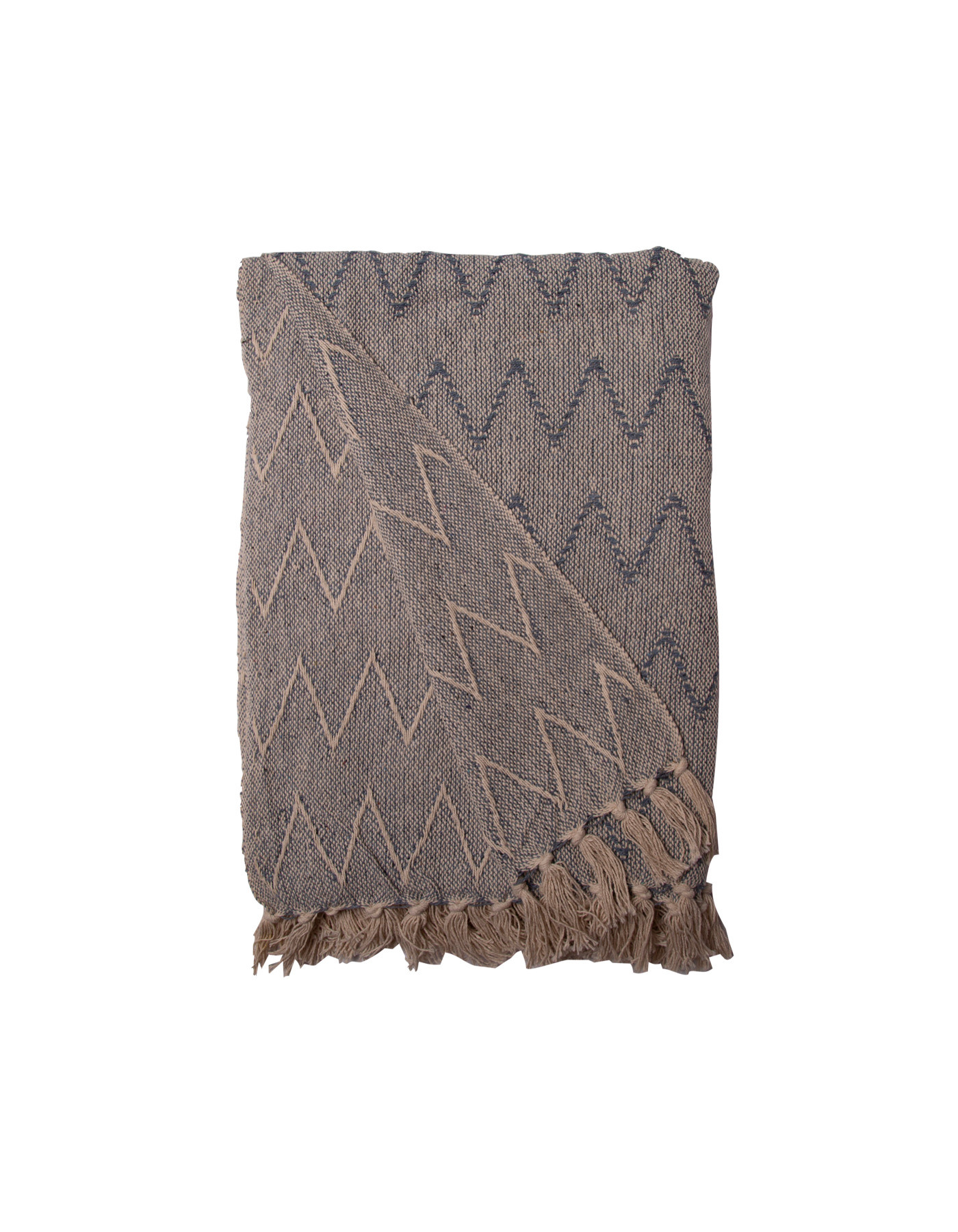 Decke zickzack – Braun Blau