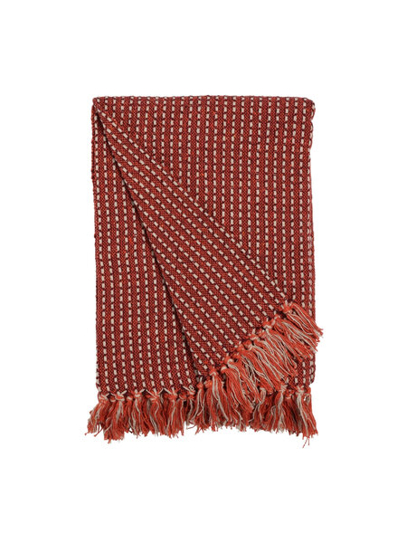Decke klein gestreift – Burgundy